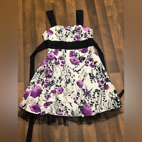 BCX Purple Pleated A-line Sundress for Wedding Guest - Picture 1 of 8